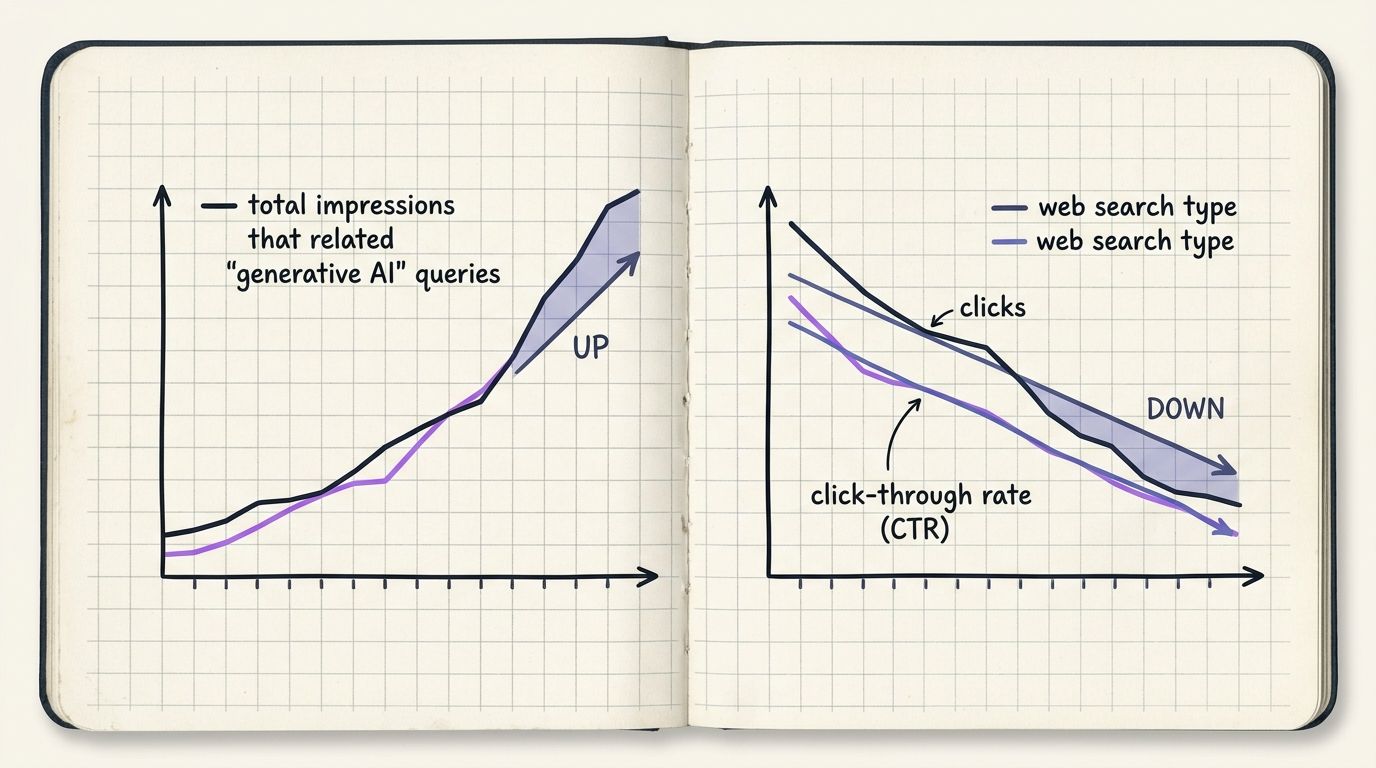 Reconciling the AI overviews search console report with Web search type clicks and CTR in GSC